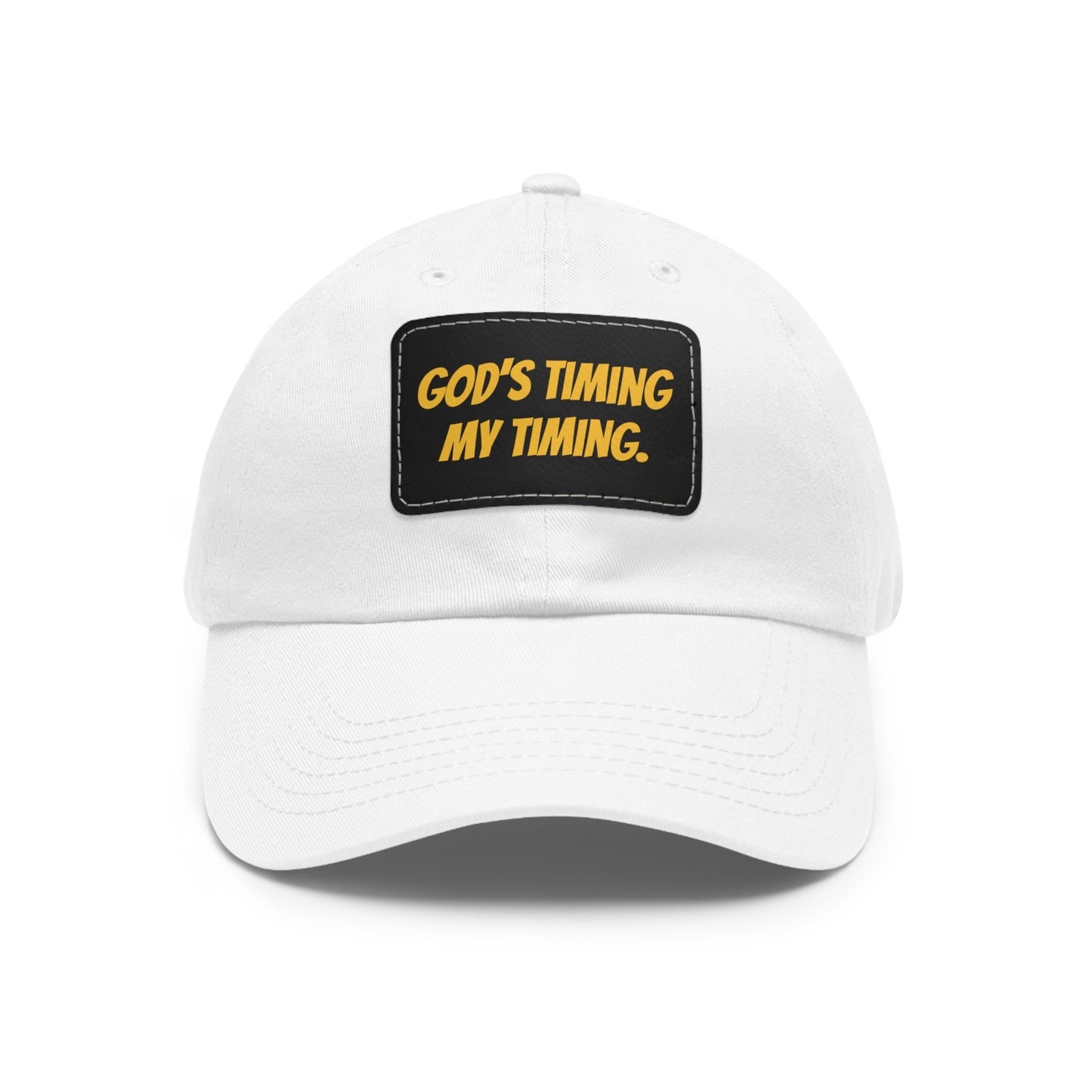 God's Timing Dad Hat with Leather Patch, Adjustable Cap for Men Women, Perfect Gift for Dads, Birthdays, Everyday Wear, Casual Style