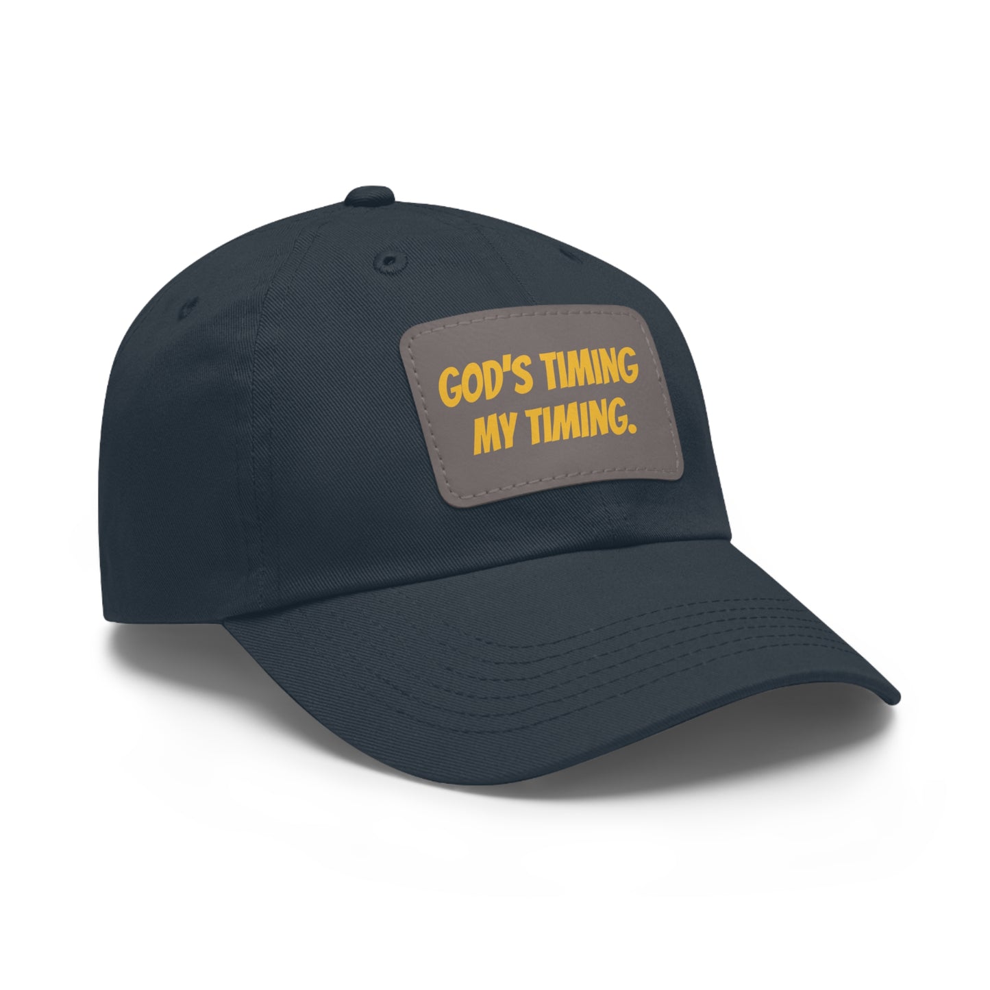 God's Timing Dad Hat with Leather Patch, Adjustable Cap for Men Women, Perfect Gift for Dads, Birthdays, Everyday Wear, Casual Style