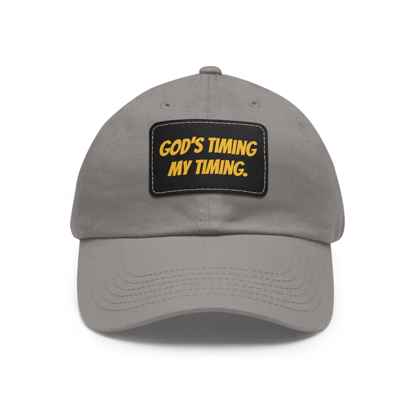 God's Timing Dad Hat with Leather Patch, Adjustable Cap for Men Women, Perfect Gift for Dads, Birthdays, Everyday Wear, Casual Style
