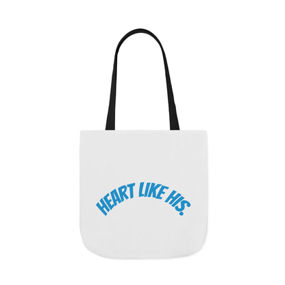 Heart Like His Canvas Tote Bag, 5-Color Straps, Eco-Friendly, Gift for Her, Inspirational Quote, Travel Bag, Shopping Tote