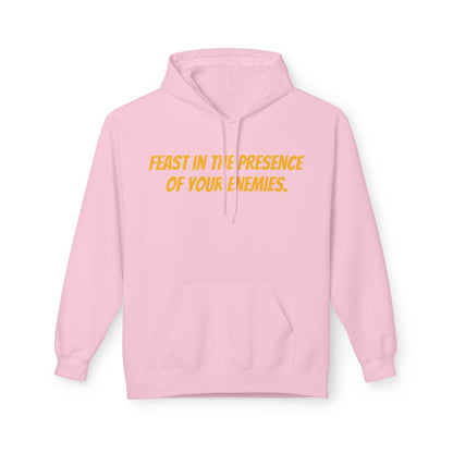 Feast in the Presence Fleece Hoodie, Inspirational Hoodie, Gift for Friends, Casual Wear, Cozy Sweatshirt, Statement Apparel