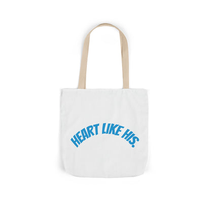 Heart Like His Canvas Tote Bag, 5-Color Straps, Eco-Friendly, Gift for Her, Inspirational Quote, Travel Bag, Shopping Tote