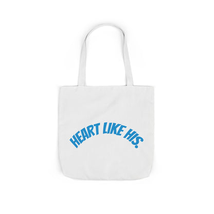 Heart Like His Canvas Tote Bag, 5-Color Straps, Eco-Friendly, Gift for Her, Inspirational Quote, Travel Bag, Shopping Tote