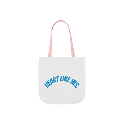 Heart Like His Canvas Tote Bag, 5-Color Straps, Eco-Friendly, Gift for Her, Inspirational Quote, Travel Bag, Shopping Tote
