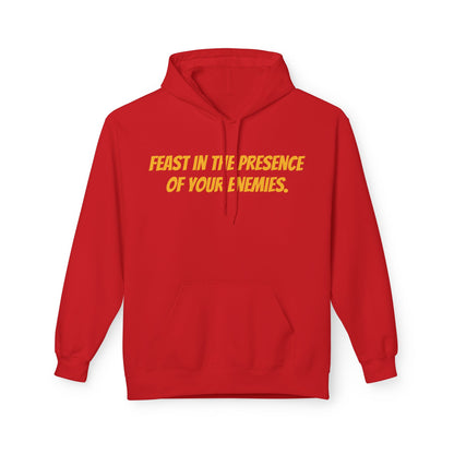Feast in the Presence Fleece Hoodie, Inspirational Hoodie, Gift for Friends, Casual Wear, Cozy Sweatshirt, Statement Apparel