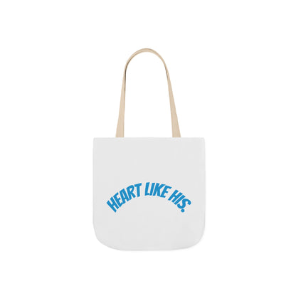Heart Like His Canvas Tote Bag, 5-Color Straps, Eco-Friendly, Gift for Her, Inspirational Quote, Travel Bag, Shopping Tote