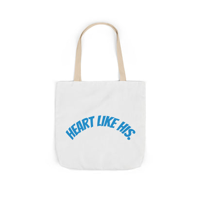 Heart Like His Canvas Tote Bag, 5-Color Straps, Eco-Friendly, Gift for Her, Inspirational Quote, Travel Bag, Shopping Tote