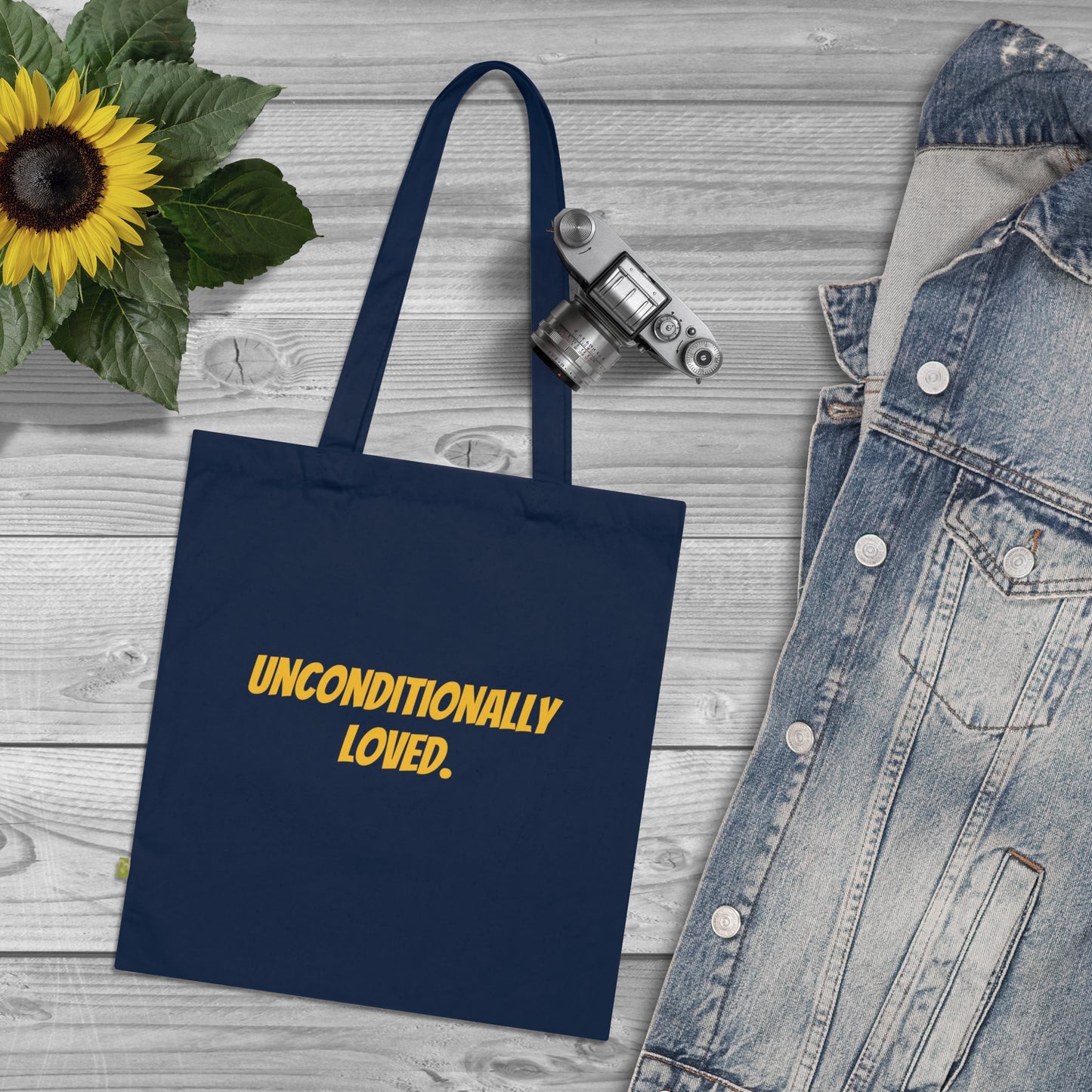 Unconditionally Loved Organic Cotton Tote Bag, Eco-Friendly Tote, Beach Bag, Grocery Tote, Gift for Her