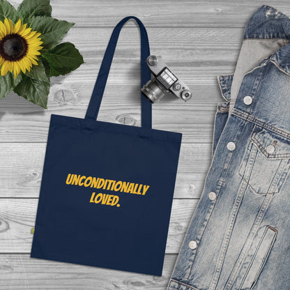 Unconditionally Loved Organic Cotton Tote Bag, Eco-Friendly Tote, Beach Bag, Grocery Tote, Gift for Her