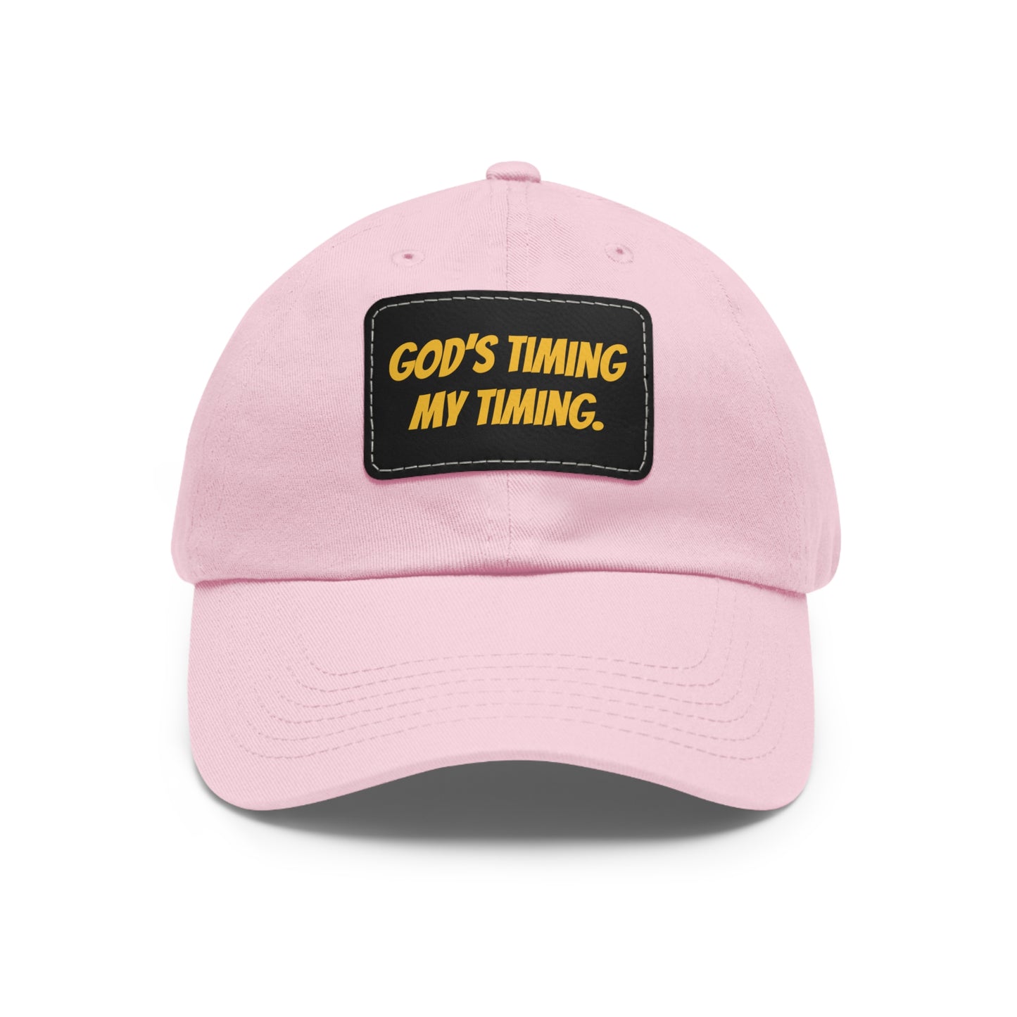 God's Timing Dad Hat with Leather Patch, Adjustable Cap for Men Women, Perfect Gift for Dads, Birthdays, Everyday Wear, Casual Style