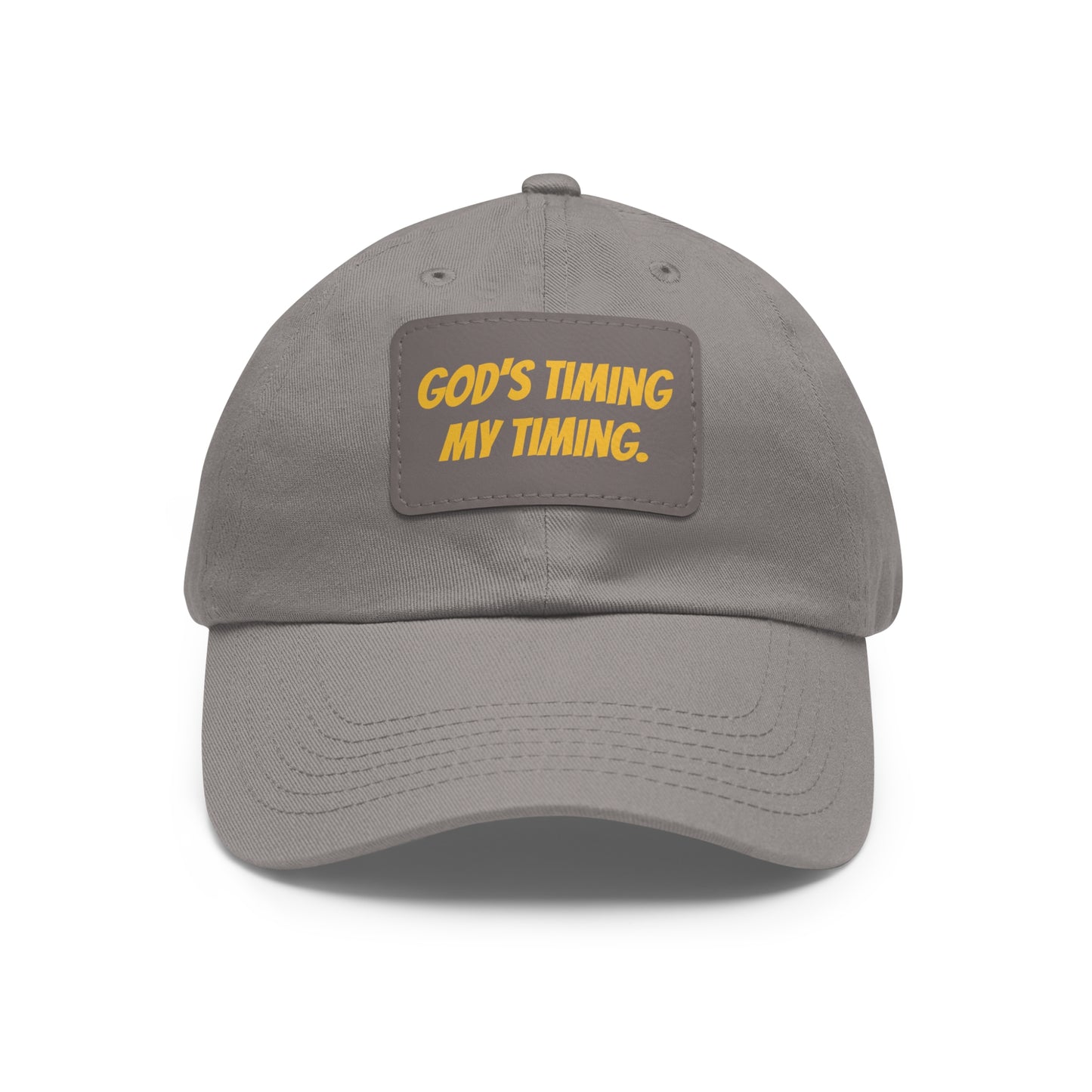 God's Timing Dad Hat with Leather Patch, Adjustable Cap for Men Women, Perfect Gift for Dads, Birthdays, Everyday Wear, Casual Style