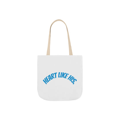Heart Like His Canvas Tote Bag, 5-Color Straps, Eco-Friendly, Gift for Her, Inspirational Quote, Travel Bag, Shopping Tote