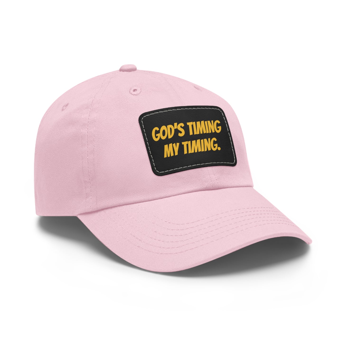 God's Timing Dad Hat with Leather Patch, Adjustable Cap for Men Women, Perfect Gift for Dads, Birthdays, Everyday Wear, Casual Style