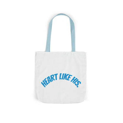 Heart Like His Canvas Tote Bag, 5-Color Straps, Eco-Friendly, Gift for Her, Inspirational Quote, Travel Bag, Shopping Tote