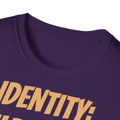 Identity Statement T-Shirt, Christian Apparel, Faith-Based Gift, Religious Tee, Inspirational Clothing, Unisex Fashion