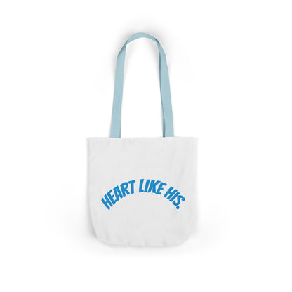 Heart Like His Canvas Tote Bag, 5-Color Straps, Eco-Friendly, Gift for Her, Inspirational Quote, Travel Bag, Shopping Tote