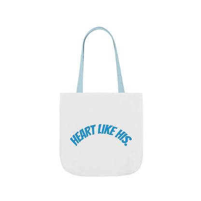 Heart Like His Canvas Tote Bag, 5-Color Straps, Eco-Friendly, Gift for Her, Inspirational Quote, Travel Bag, Shopping Tote