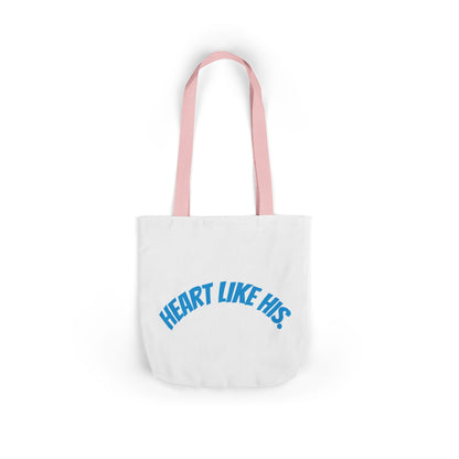 Heart Like His Canvas Tote Bag, 5-Color Straps, Eco-Friendly, Gift for Her, Inspirational Quote, Travel Bag, Shopping Tote