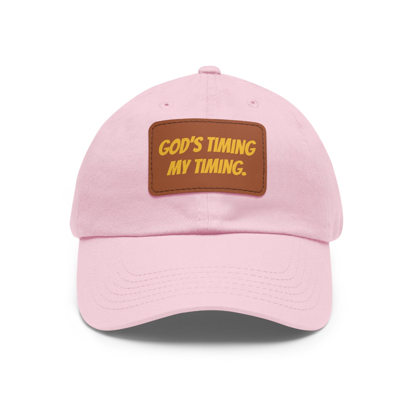 God's Timing Dad Hat with Leather Patch, Adjustable Cap for Men Women, Perfect Gift for Dads, Birthdays, Everyday Wear, Casual Style