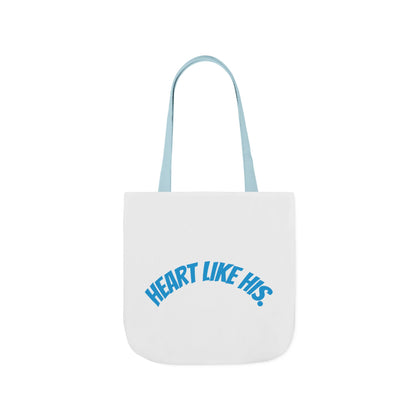 Heart Like His Canvas Tote Bag, 5-Color Straps, Eco-Friendly, Gift for Her, Inspirational Quote, Travel Bag, Shopping Tote