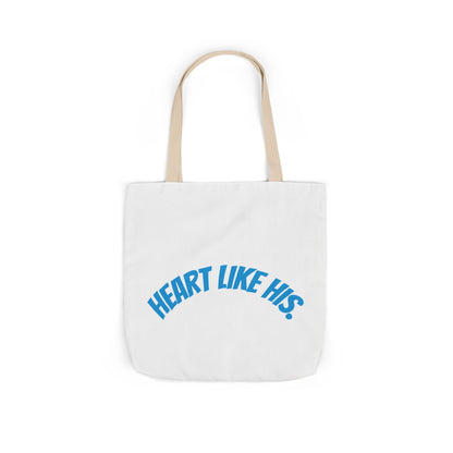 Heart Like His Canvas Tote Bag, 5-Color Straps, Eco-Friendly, Gift for Her, Inspirational Quote, Travel Bag, Shopping Tote