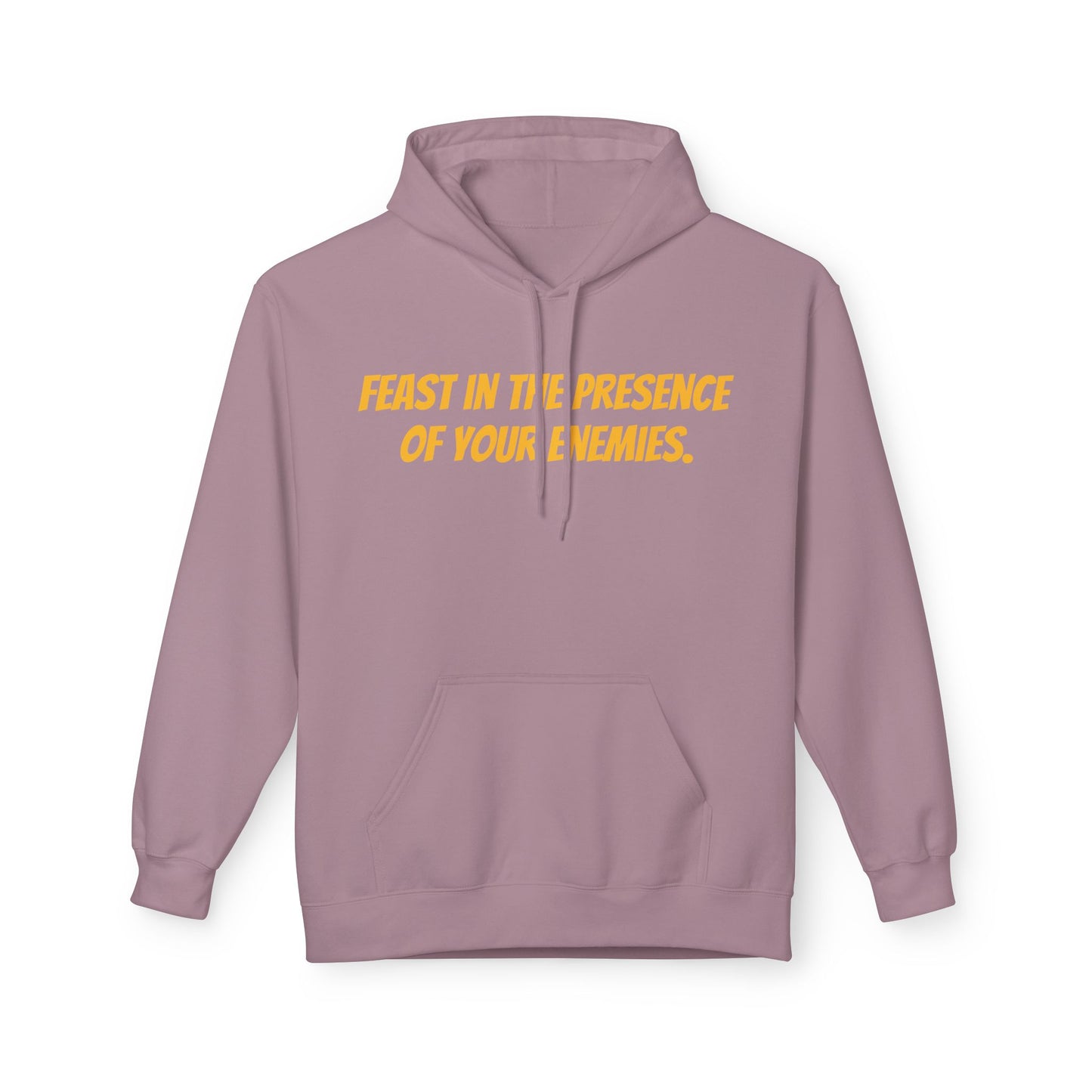 Feast in the Presence Fleece Hoodie, Inspirational Hoodie, Gift for Friends, Casual Wear, Cozy Sweatshirt, Statement Apparel