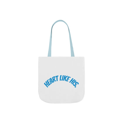Heart Like His Canvas Tote Bag, 5-Color Straps, Eco-Friendly, Gift for Her, Inspirational Quote, Travel Bag, Shopping Tote