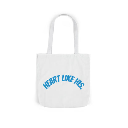 Heart Like His Canvas Tote Bag, 5-Color Straps, Eco-Friendly, Gift for Her, Inspirational Quote, Travel Bag, Shopping Tote