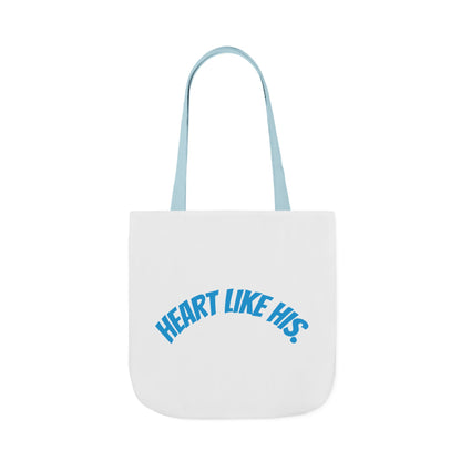Heart Like His Canvas Tote Bag, 5-Color Straps, Eco-Friendly, Gift for Her, Inspirational Quote, Travel Bag, Shopping Tote
