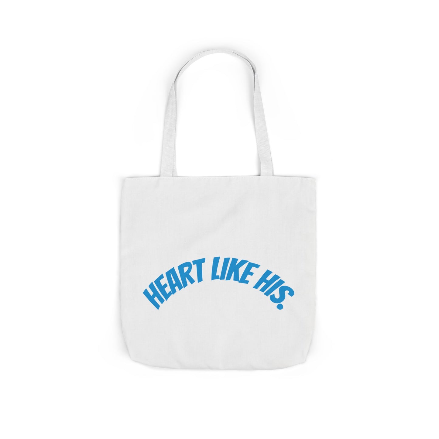 Heart Like His Canvas Tote Bag, 5-Color Straps, Eco-Friendly, Gift for Her, Inspirational Quote, Travel Bag, Shopping Tote