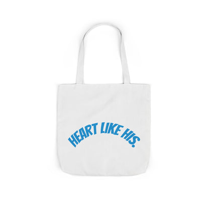 Heart Like His Canvas Tote Bag, 5-Color Straps, Eco-Friendly, Gift for Her, Inspirational Quote, Travel Bag, Shopping Tote