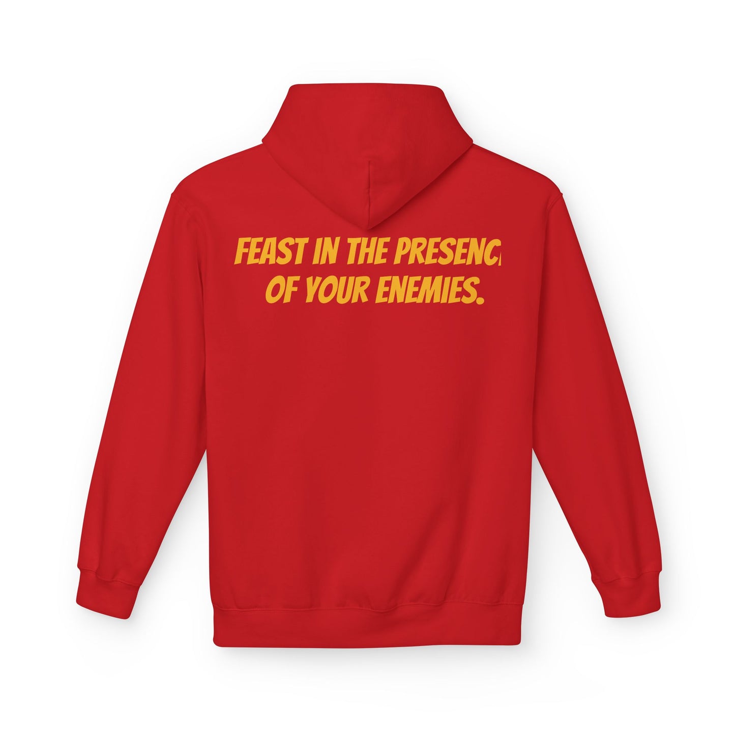 Feast in the Presence Fleece Hoodie, Inspirational Hoodie, Gift for Friends, Casual Wear, Cozy Sweatshirt, Statement Apparel