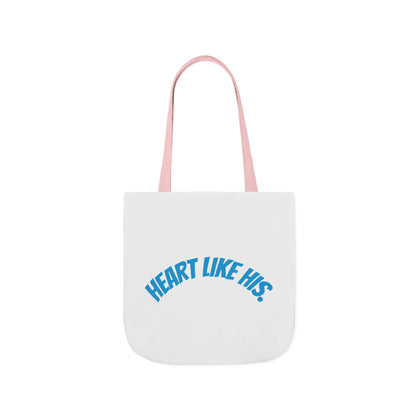 Heart Like His Canvas Tote Bag, 5-Color Straps, Eco-Friendly, Gift for Her, Inspirational Quote, Travel Bag, Shopping Tote