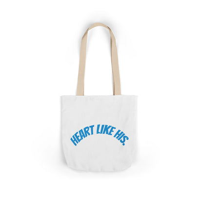 Heart Like His Canvas Tote Bag, 5-Color Straps, Eco-Friendly, Gift for Her, Inspirational Quote, Travel Bag, Shopping Tote