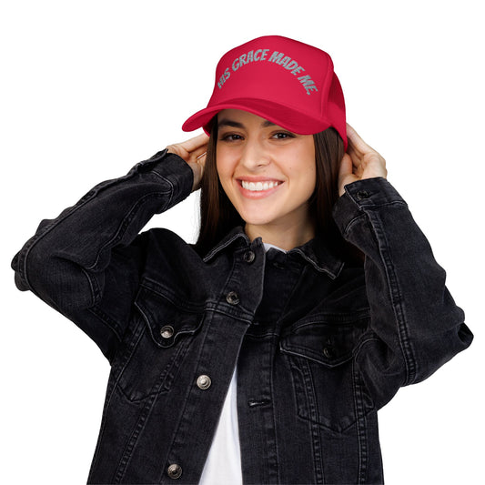 His Grace Made Me Foam Trucker Hat, Faith-Based Cap, Stylish Embroidered Hat, Gifts for Believers, Religious Apparel