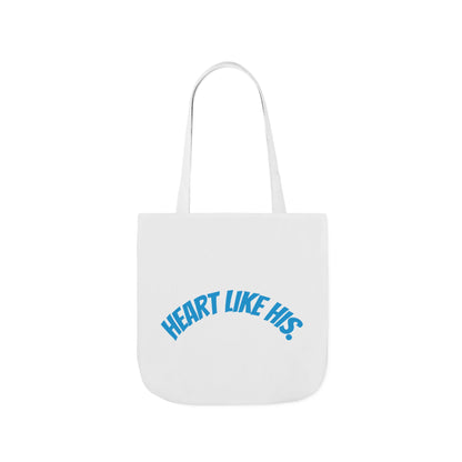 Heart Like His Canvas Tote Bag, 5-Color Straps, Eco-Friendly, Gift for Her, Inspirational Quote, Travel Bag, Shopping Tote