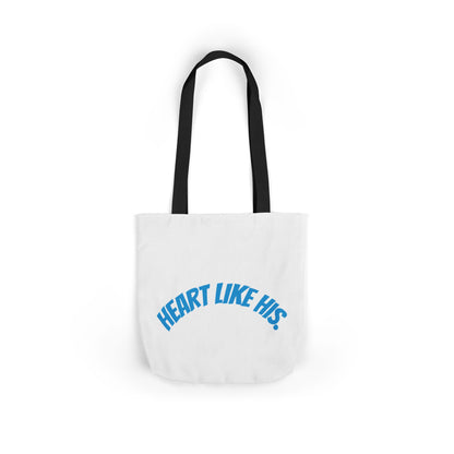 Heart Like His Canvas Tote Bag, 5-Color Straps, Eco-Friendly, Gift for Her, Inspirational Quote, Travel Bag, Shopping Tote