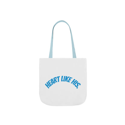Heart Like His Canvas Tote Bag, 5-Color Straps, Eco-Friendly, Gift for Her, Inspirational Quote, Travel Bag, Shopping Tote