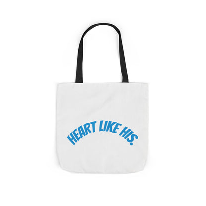 Heart Like His Canvas Tote Bag, 5-Color Straps, Eco-Friendly, Gift for Her, Inspirational Quote, Travel Bag, Shopping Tote