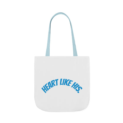 Heart Like His Canvas Tote Bag, 5-Color Straps, Eco-Friendly, Gift for Her, Inspirational Quote, Travel Bag, Shopping Tote