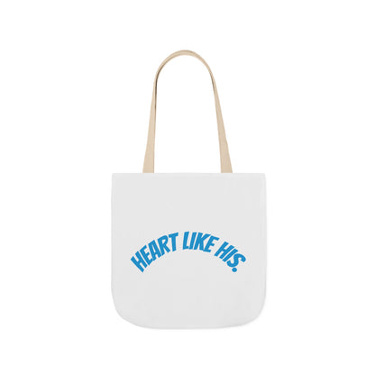 Heart Like His Canvas Tote Bag, 5-Color Straps, Eco-Friendly, Gift for Her, Inspirational Quote, Travel Bag, Shopping Tote