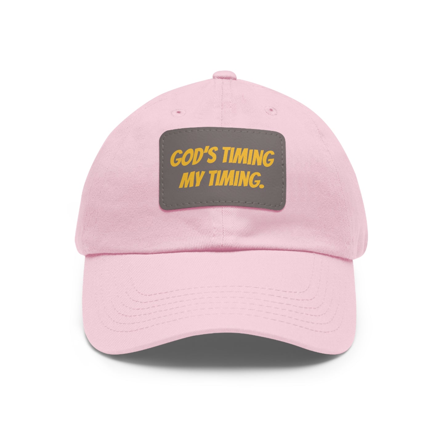God's Timing Dad Hat with Leather Patch, Adjustable Cap for Men Women, Perfect Gift for Dads, Birthdays, Everyday Wear, Casual Style