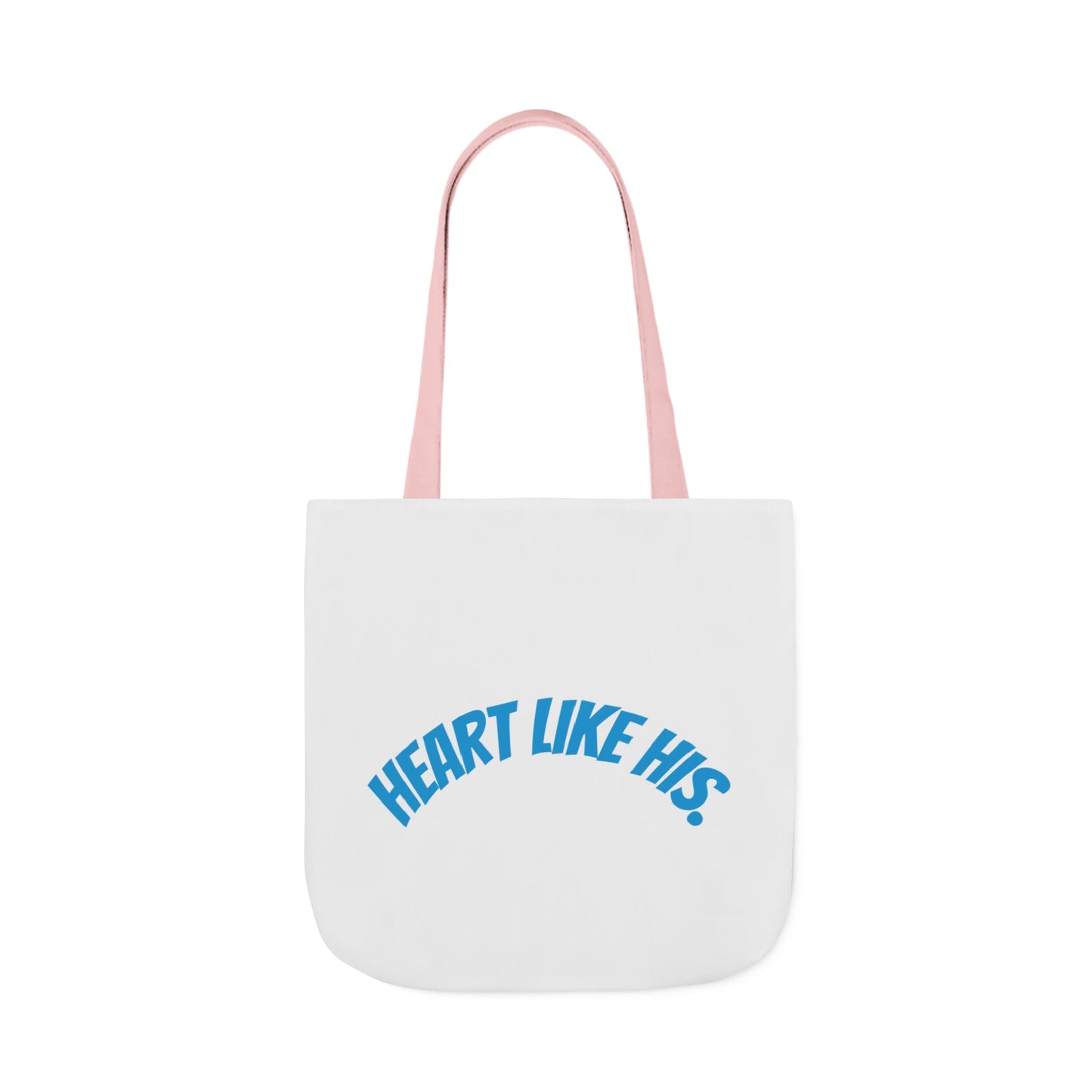Heart Like His Canvas Tote Bag, 5-Color Straps, Eco-Friendly, Gift for Her, Inspirational Quote, Travel Bag, Shopping Tote