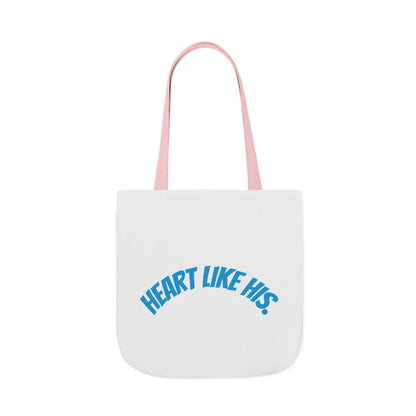 Heart Like His Canvas Tote Bag, 5-Color Straps, Eco-Friendly, Gift for Her, Inspirational Quote, Travel Bag, Shopping Tote