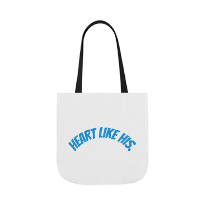 Heart Like His Canvas Tote Bag, 5-Color Straps, Eco-Friendly, Gift for Her, Inspirational Quote, Travel Bag, Shopping Tote