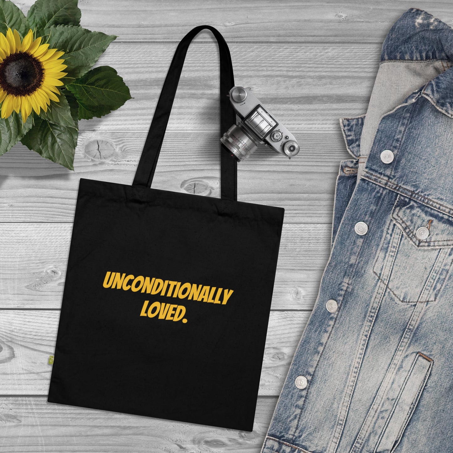 Unconditionally Loved Organic Cotton Tote Bag, Eco-Friendly Tote, Beach Bag, Grocery Tote, Gift for Her